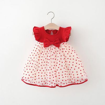 Baby Girl Flying Sleeves Love Printed Summer Princess Dress (6 months to 3 years)_img_0