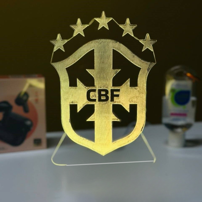 GearUP Acrylic Multicolor Night Lamp (Only Acrylic) Brazil Football Team Logo_img_0