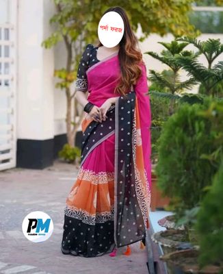 ডিজিটাল প্রিন্ট চান্দুরি সিল্ক শাড়ি (ব্লাউজ সহ)_img_1