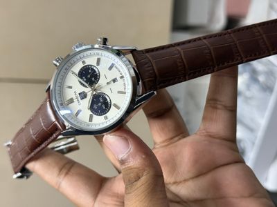 TAG BELT 2 CHRONO SILVER BODY BROWN BELT,WHITE DIAL,BLACK SUB_img_0