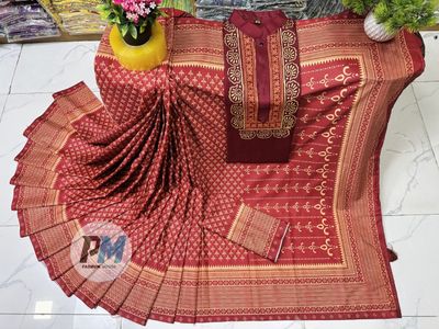 শাড়ি–পাঞ্জাবি কাপল সেট (ব্লাউজ সহ)_img_0