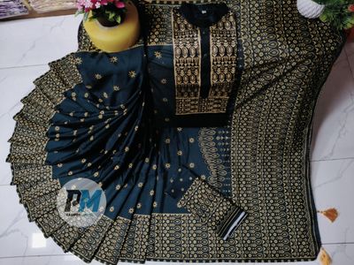 শাড়ি–পাঞ্জাবি কাপল সেট (ব্লাউজ সহ)_img_0