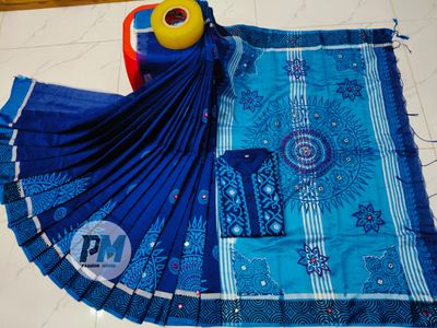 শাড়ি–পাঞ্জাবি কাপল সেট (ব্লাউজ সহ)_img_0