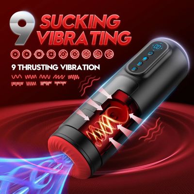 LCD Automatic Sucking Male Masturbator 9 Thrusting Vibration Blowjob Machine Heating Pussy Penis Pump Masturbation Cup Sex Toys_img_5