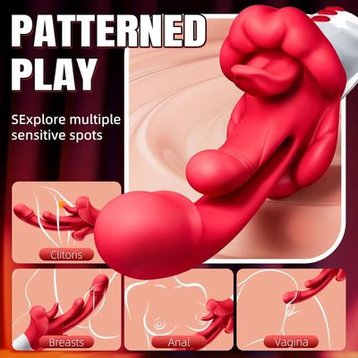 5 IN 1 Swings Tongue Dildo Vibrator for Women G Spot Stimulator for Clitoral Vaginal Anal Female Masturbator Adult Sex Toys 18_img_2