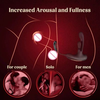 360° Circular Kneading Anal Vibrator Male Prostate Massager with Cock Ring 3 in 1 L-Shaped Vibrators Adult Anal Sex Toy for Gay_img_2