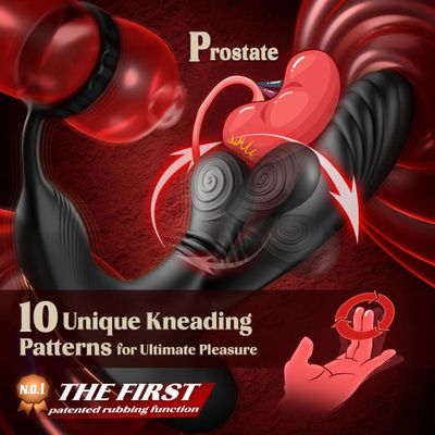 360° Circular Kneading Anal Vibrator Male Prostate Massager with Cock Ring 3 in 1 L-Shaped Vibrators Adult Anal Sex Toy for Gay_img_5