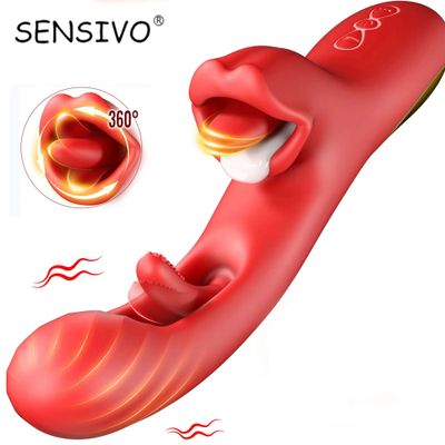 360 Rotation Tongue-Licking Thrusting Vibrator for Women 3 in 1 Clitoris Stimulator Flapping Dildo Sex Toy for Female 18_img_0