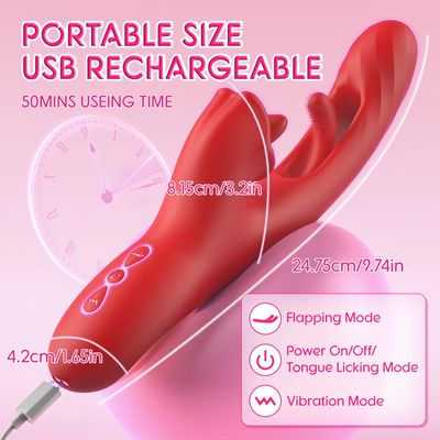 360 Rotation Tongue-Licking Thrusting Vibrator for Women 3 in 1 Clitoris Stimulator Flapping Dildo Sex Toy for Female 18_img_1