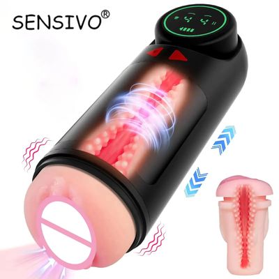 4IN1 Automatic Sucking Male Mastubator Cup Thrusting Penis Blowjob Masturbation Real Vagina Vacuum Pocket Pussy Sex Toys For Men_img_0