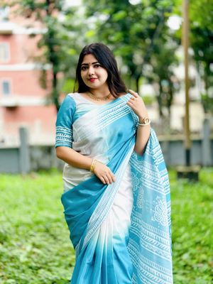 টপেটর সিল্ক ডিজিটাল প্রিন্ট শাড়ি – টারসেল আঁচল ও আলাদা ব্লাউজ পিসসহ_img_1