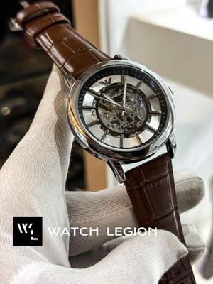 ARMANI AUTO BELT SILVER BROWN WHITE DIAL BLACK TOUCH_img_0