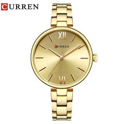 Curren 9017 Ladies Chain Watch- Golden Dial- Golden Bezel- Golden Chain- TF Code CR586CF_img_0