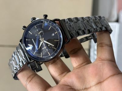 ARMANI CHAIN OVAL SIMPLE FULL BLACK_img_0