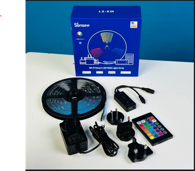 WiFi + Bluetooth RGB LED Strip Light- Work With Alexa, Google Home, Dance With Music (16 Feet, Sonoff L2)_img_0