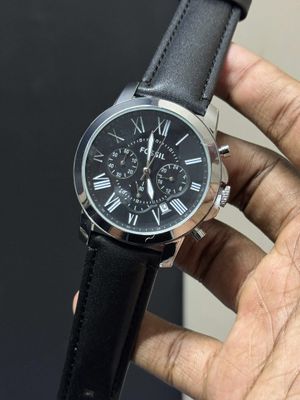 FOSSIL GRANT CHRONO BLACK DIAL BLACK BELT_img_0