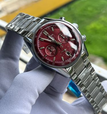 Tag Oval Chrono Chain Silver Red Dial_img_0
