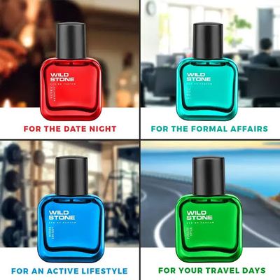 Wild Stone Premium Perfume Combo 4pcs– Edge, Forest Spice, Hydra Energy & Ultra Sensual Long-Lasting Fragrance | Pack of 4 (30ml Each) 30 ml × 4N = 120 ml | Perfect for Gifting_img_1