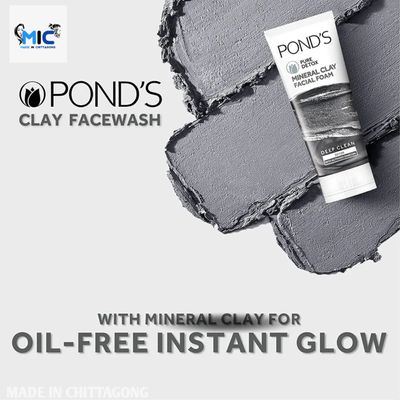 Ponds Pure White Mineral Clay Face Cleanser Scrub with Charcoal (90gm_img_1