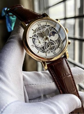 Patek Philippe Moon Phase 4 Chronograph Brown Belt AA Grade_img_0