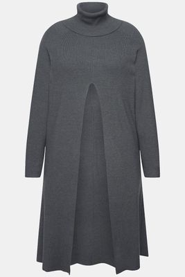 Grey Knit Longline Sweater Dress