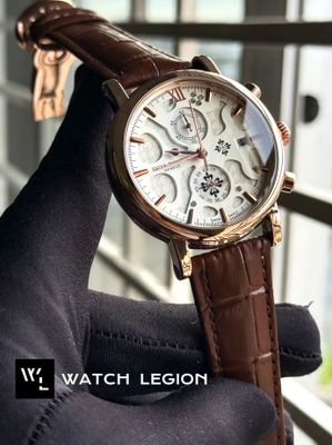 PATEK TWO CHRONO ROSE GOLD CASE BROWN BELT WHITE DIAL_img_0