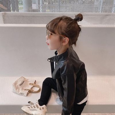 Kids Black Moto Biker Leather Zipper Jacket (1 years - 7 years) for your ANGEL_img_2