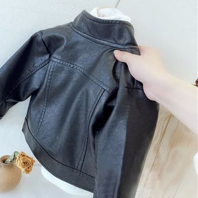 Kids Black Moto Biker Leather Zipper Jacket (1 years - 7 years) for your ANGEL_img_5