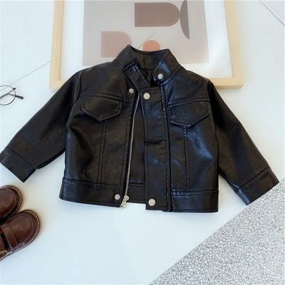 Kids Black Moto Biker Leather Zipper Jacket (1 years - 7 years) for your ANGEL_img_6
