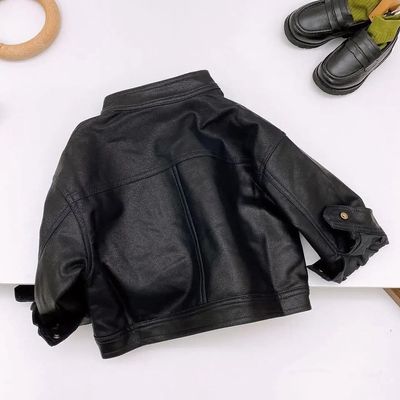 Kids Black Moto Biker Leather Zipper Jacket (1 years - 7 years) for your ANGEL_img_7