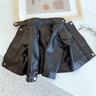 Kids Black Moto Biker Leather Zipper Jacket (1 years - 7 years) for your ANGEL_img_8