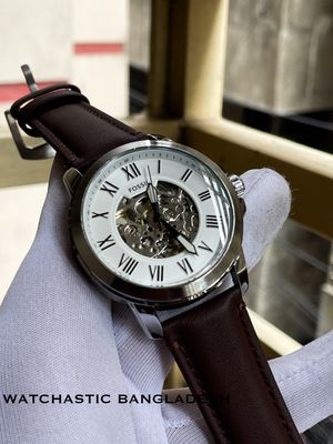 Fossil Auto Brown Belt White Dial_img_0
