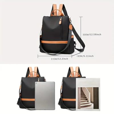 Women Large Capacity Outdoor Tote Bag ( Orrange/ black)_img_3