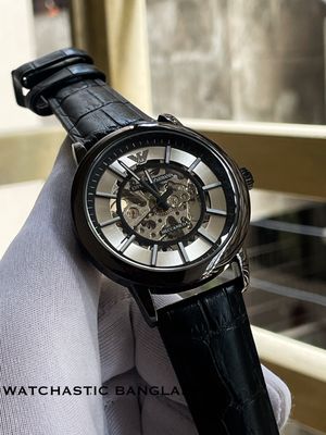 Armani Auto Black Belt Black Case White Dial_img_0