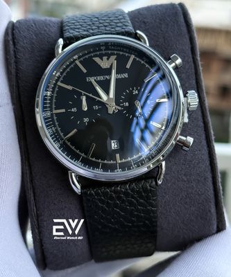 ARMANI OVAL GLASS SILVER CASE BLACK DIAL_img_3
