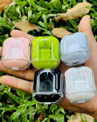 Ultrapods Max TWS Bluetooth 5.3 Wireless Earbuds - Transparent Display Case, ANC HiFi Stereo Headphones with Mic for Android iOS_img_1