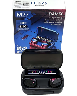 M27 TWS Bluetooth 5.3 Wireless Earbuds - Sport Waterproof Stereo Headphones with Touch Control, Mic & Charging Case for Android iOS_img_1