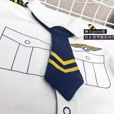 Baby Air Force Officer Romper Dress with Cap (0 to 18 months)_img_3