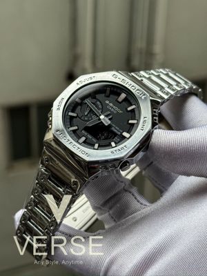 Casio G-Shock GM-B2100D-1A Silver Chain Black Dial AAA_img_0