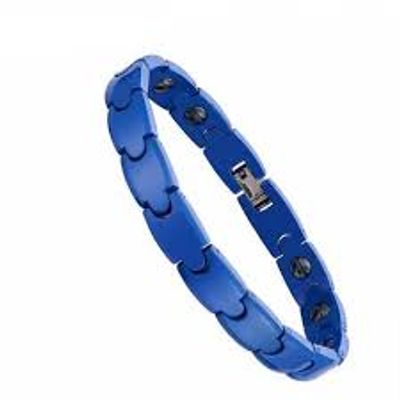Men\'s Ceramic Bracelet High-tech Blue Ceramic Bracelet with Hematites and Magnets Inlay China Manufacturer_img_4