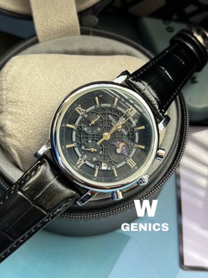 Patek Philippe Black Spider Dial Silver Case Semi AAA Grade_img_0