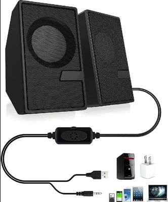 D7 Multimedia Wired Mini USB Speaker For Computer - Black_img_2
