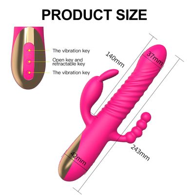 Thrusting Dildo Rabbit Vibrator Sucking Clitoral G spot Anal Anus Stimulator 3 In 1 Anal Vibrator Masturbator Sex Toys For Women_img_3