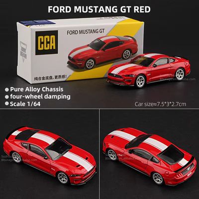 CCA 1:64 Ford Mustang GT Red Alloy Model Car_img_0