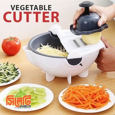 Multifunction 9 In 1 Vegetable Cutter with Drain Basket Magic Rotate Portable Slicer Chopper Grater Kitchen Tool_img_3