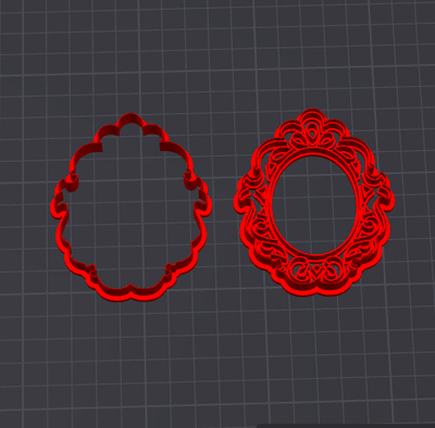 Vintage Frame Polymer Clay Cutter – Oval Decorative Design | InDecorBD_img_1