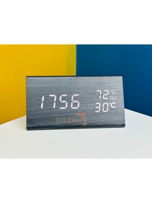 Triangle Wooden Style Digital Led Clock_img_1