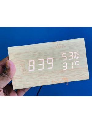 Triangle Wooden Style Digital Led Clock_img_3