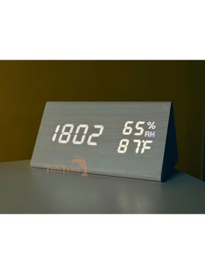 Triangle Wooden Style Digital Led Clock_img_4