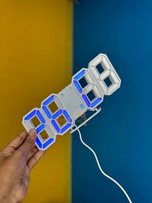 3D LED Digital Clock Glowing Decoration Wall or Table Clock – Blue LED_img_1